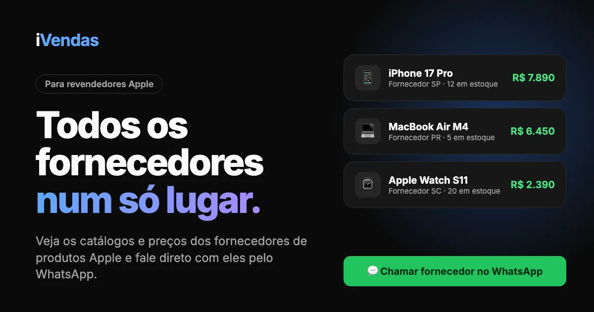 iVendas: todos os fornecedores de produtos Apple num só lugar, para revendedores.